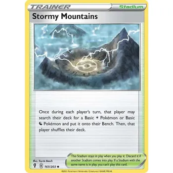 Sběratelská karetní hra Stormy Mountains 161/203 - Evolving Skies Typ karty: Reverse Holo