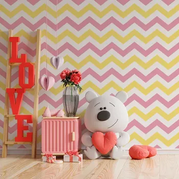 Tapeta Sablio Tapeta Růžové a žluté klikyháky - 125x75 cm