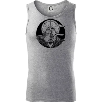 Cestování - hory kompas - Tílko pánské Core - 2XL ( Tmavě šedý melír )