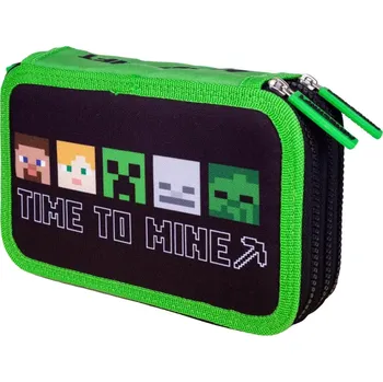 Školní batoh Školní penál třípatrový Minecraft Time to mine PEBH1039 - SLEVA 3% s kodem radost25