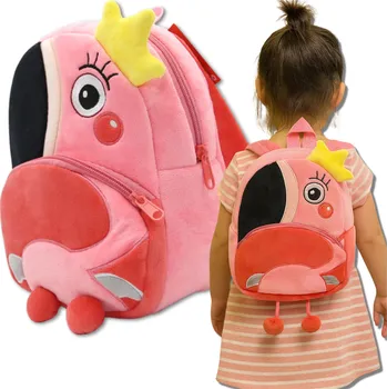 Dětský batoh Camerazar Dětský plyšový batoh pro předškoláky se zipem FLAMING