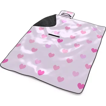 deka Sablio Plážová deka Růžové srdce: 200x140 cm