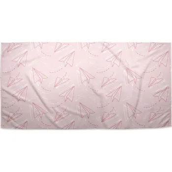 Osuška Sablio Ručník Růžové papírové vlaštovky - 70x140 cm