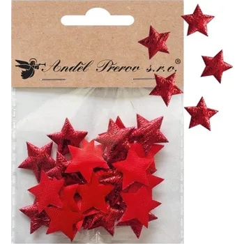 Vánoční dekorace Hvězdičky látkové 2 cm - červené - 30 ks - 47011