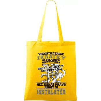 Instalatér zkratky - Taška bavlněná - 42 x 38 cm ( Žlutá )