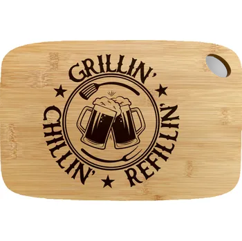 Kuchyňské prkénko Prkénko GRILLING & CHILLING & REFILLING | 30 x 20 cm
