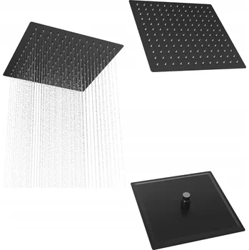 Sprchová hlavice Čtvercová sprchová hlavice SLIM černá do sprchového koutu 30 cm