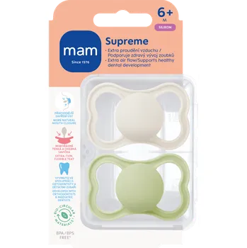 dudlíky mam dudlík Supreme 6+m, béžový/zelený