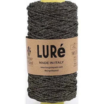 Příze Borgo de Pazzi Luré 12 Černozlatá (Špagátová příze Luré Černozlatá)