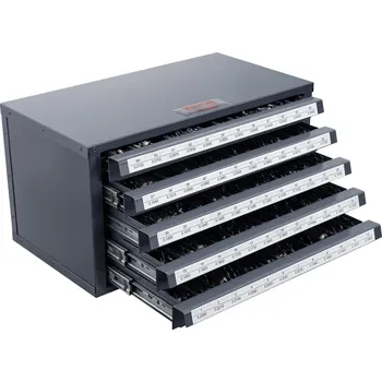 Vrták Vevor Dávkovač vrtáků 5 zásuvek pro vrtáky #1–#60 s popisy, stohovatelný