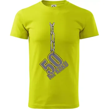 50 let na krku řetěz - Klasické pánské triko vyšší gramáže - S ( Limetková )