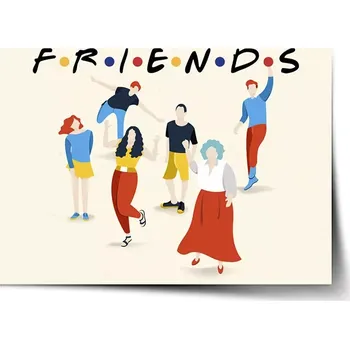 Plakát Sablio Plakát Seriál přátelé FRIENDS Postavy - 60x40 cm