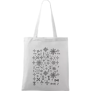 Vikingské runy - Taška bavlněná - 42 x 38 cm ( Bílá )