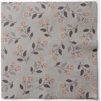 Vánoční dekorace Det Gamle Apotek Papírové ubrousky 33x33cm BAL/20ks hnědé s potiskem