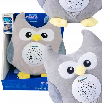 plyšák Plyšový Mazlíček Přítulníček sova NORIMPEX s projektorem a pozitivem, šedá
