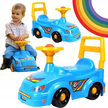 Dětské vozidlo AUTO ODRÁŽEDLO 2483 MODRÉ ZVUK KLAKSONU