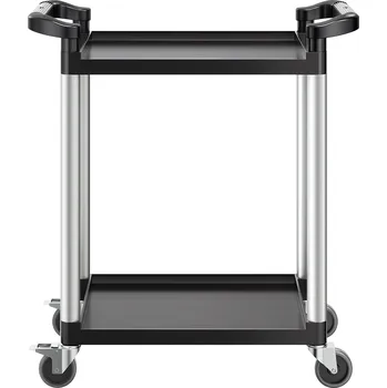 Vevor Plast. 2-podlažní vozík 300 lbs 360° kola 2 s brzdou 24.4×16.1-inch