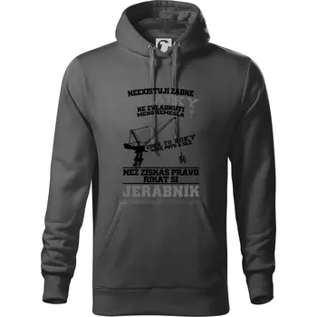 Pánská mikina Jeřábník zkratky - Mikina pánská Cape s kapucí - 5XL ( Ocelově šedá )