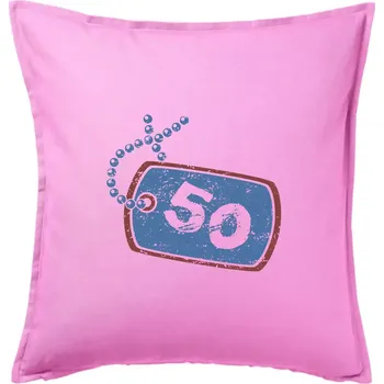 Polštář 50 na krku štítek - Polštář 50x50 - 50x50 - Pouze potah ( Růžová )