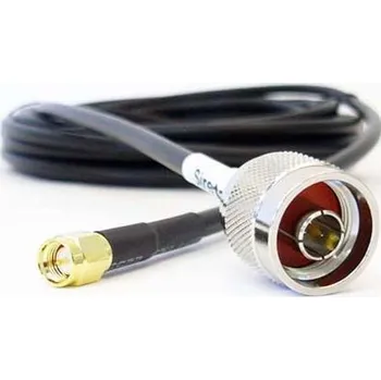 Anténní kabel Koaxiální kabel LLC200A, Černá PVC, A: Typ N, vnější průměr: 5mm, B: SMA 20m Siretta S koncovkou