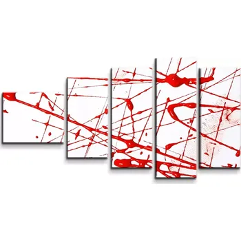 Obraz Sablio Obraz - 5-dílný Krvavé cákance - 100x60 cm