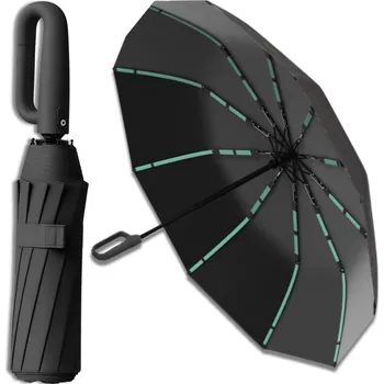 Deštník Camerazar ČERNÝ deštník, automatický skládací deštník s UV ochranou