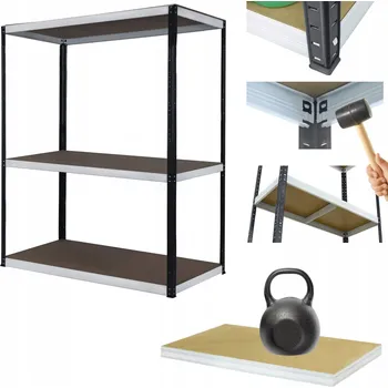 Dílenský regál Kovový regál do skladu, dílny HELIOS 90x120x35 cm, 3 police, nosnost 175 kg/police