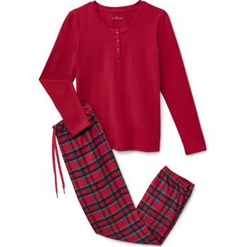 Dámské pyžamo 711263 - Tchibo - Flanelová pyžamová souprava - pro ženy - vel. L 44/46 - barva: červená