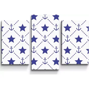 Obraz Sablio Obraz - 3-dílný Hvězdy a kotvy - 75x50 cm