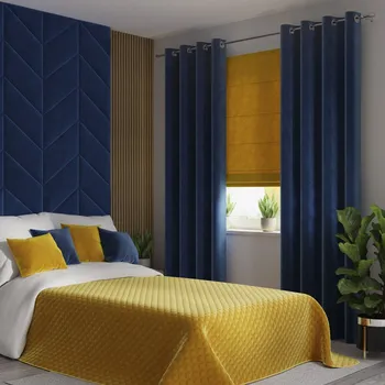 Závěs sametový - kroužky výška 200 cm x šíře 140 cm modrý