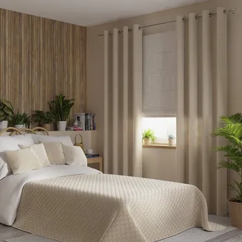 Závěs sametový - kroužky výška 200 cm x šíře 140 cm světle béžový