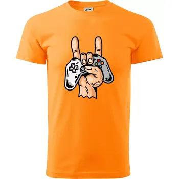 Gamer - gamepad paroháč - Klasické pánské triko vyšší gramáže - XS ( Tangerine orange )