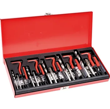 Závitořezný nástroj Vevor Sada na opravu závitů 166-dílná, M5–M12, hss vrtáky a vložky