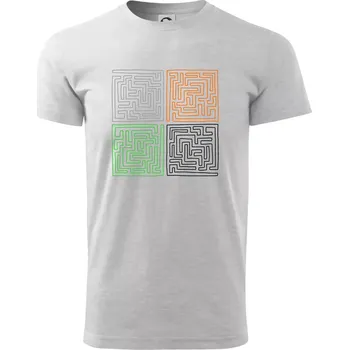 Můj svět - bludiště - Triko extra velké (5-8XL) - 7XL ( Světlešedý Melír )