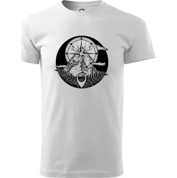 Cestování - hory kompas - Triko extra velké (5-8XL) - 7XL ( Bílá )
