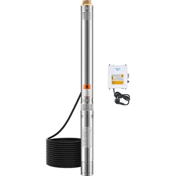 Čerpadlo Vevor Ponorné čerpadlo do studny 550w 230v 100l/min 53m 20m kabel ip68 nerez