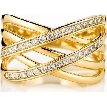 Prsten Flamenco Mystique Pozlacený prsten z chirurgické oceli, pozlacený PST964, velikost prstenu: US7 EU14 Velikost prstenu: US8 EU17