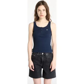 Tílko Tommy Jeans Slim Button Tank Blue M