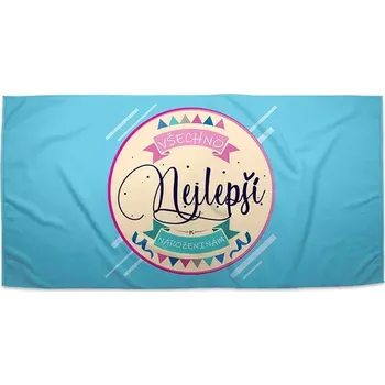 Osuška Sablio Ručník Všechno nejlepší k narozeninám - 50x100 cm