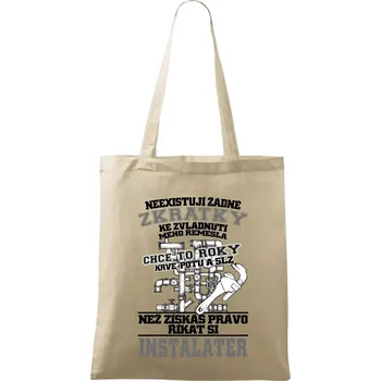 Nákupní taška Instalatér zkratky - Taška bavlněná - 42 x 38 cm ( Naturální )