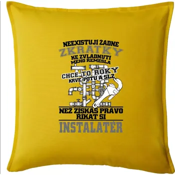 Polštář Instalatér zkratky - Polštář 50x50 - 50x50 - Pouze potah ( Žlutá )
