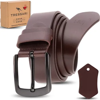 Opasek Camerazar Pánský opasek TRESSARI, pravá kůže, hnědý, na kalhoty