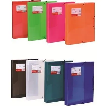 Archivační box Box na dokumenty A4 s gumou CB4131 Tranbo čiré hřbet 2,5cm Varianta: Oranžový