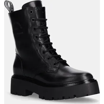 Dámská zimní obuv Kožené workery Karl Lagerfeld BURLY BIKER KL43455.000 černá 99X, EUR 37