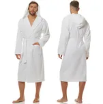 L&L župan pánský 2104 dlouhý s kapucí 100% bavlna bílá 3XL