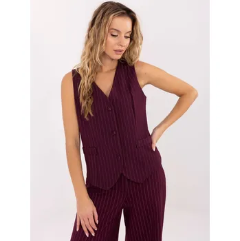 Dámská vesta Vínová dámská elegantní vesta s pruhy IT-KZ-FL7519.57-bordo Velikost: S/M