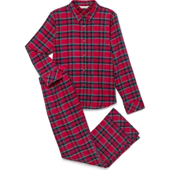 Dámské pyžamo 711391 - Tchibo - Flanelová pyžamová souprava - pro ženy - vel. 36 - barva: červená/kostkovaný