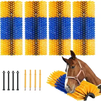 Vevor Škrábací kartáč pro koně, prasata a dobytek 4 ks, 8 šroubů 20×7.5 in