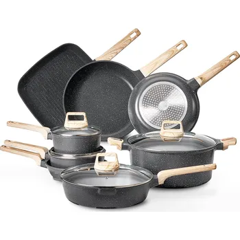 Sada nádobí Vevor Sada 19-dílná hrnců a pánví, indukční, granit, s pokličkami