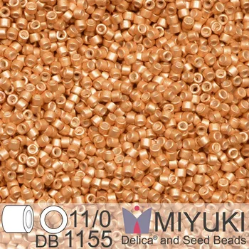 Korálek Korálky Miyuki Delica 11/0. Barva Galvanized Semi-Frosted Muscat DB1155. Balení 5g